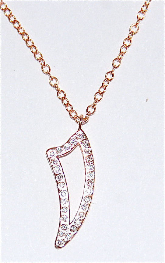 Gold Fin with paved diamond pendant