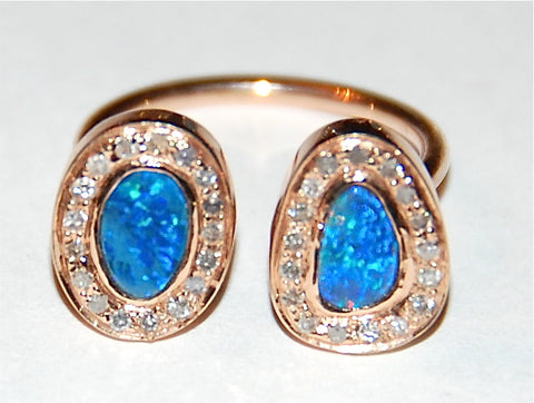 Opal with pave setting ring